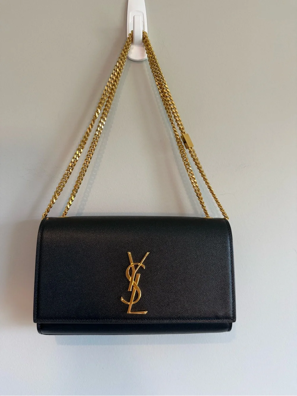 Saint Laurent Kate YSL Medium Leather Crossbody Bag in Black